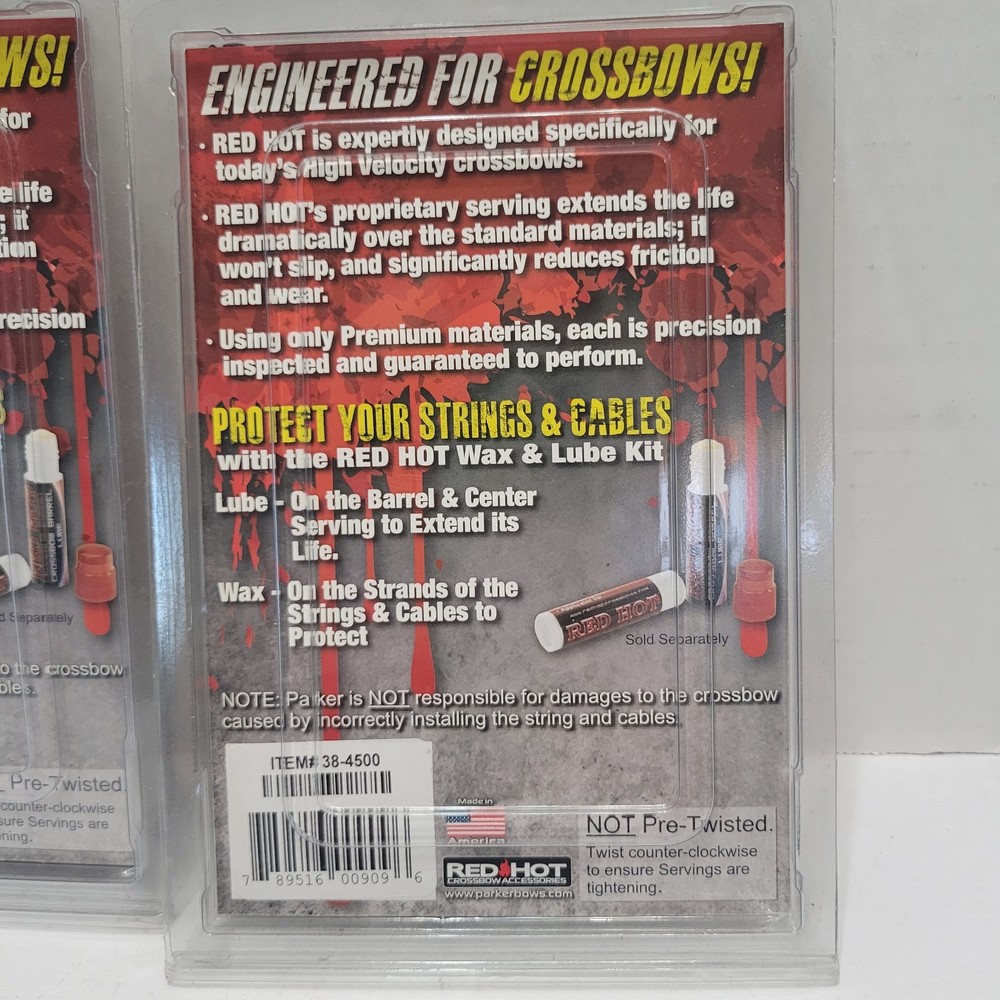 New In Package Red Hot Crossbow Cables And String