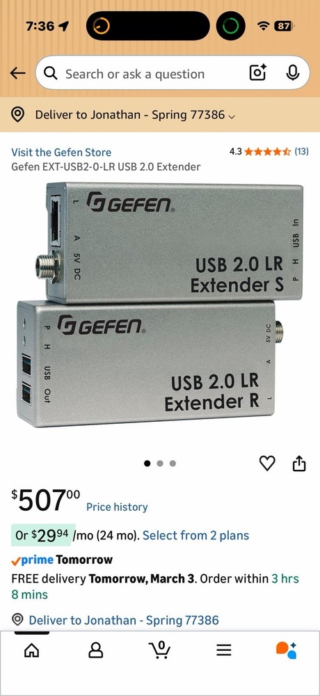 Gefen EXT-USB2.0-LR USB 2.0 Extender