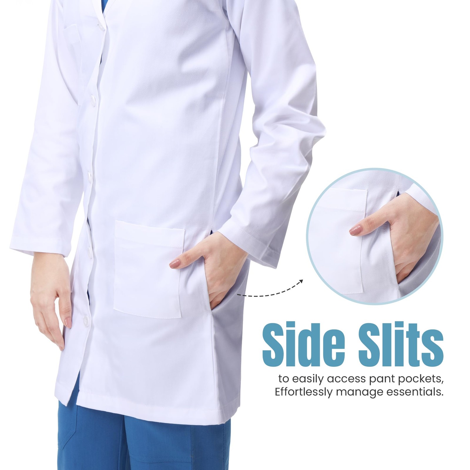 NY Threads Professional White Lab Coat for Women, Small (Pack of 1),