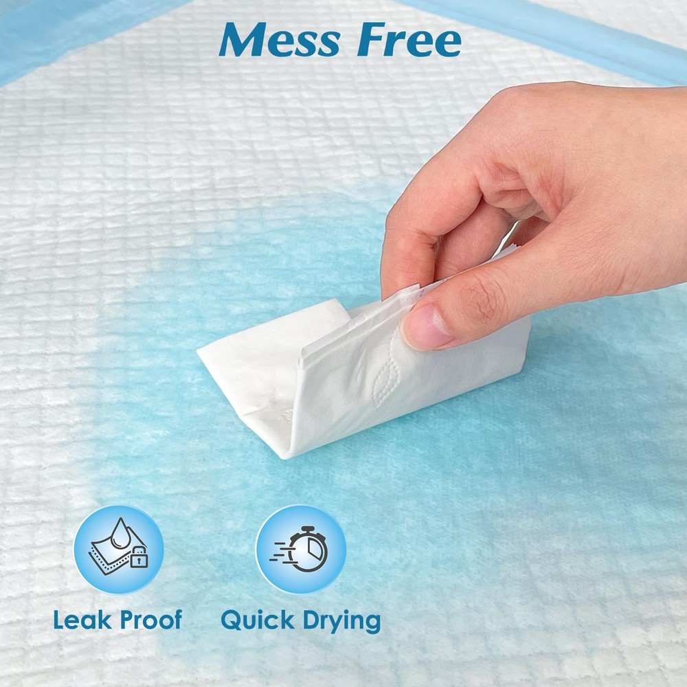 100 Count 22” x 22” Super Absorbency Disposable Underpads, Leakproof Quick Dr...