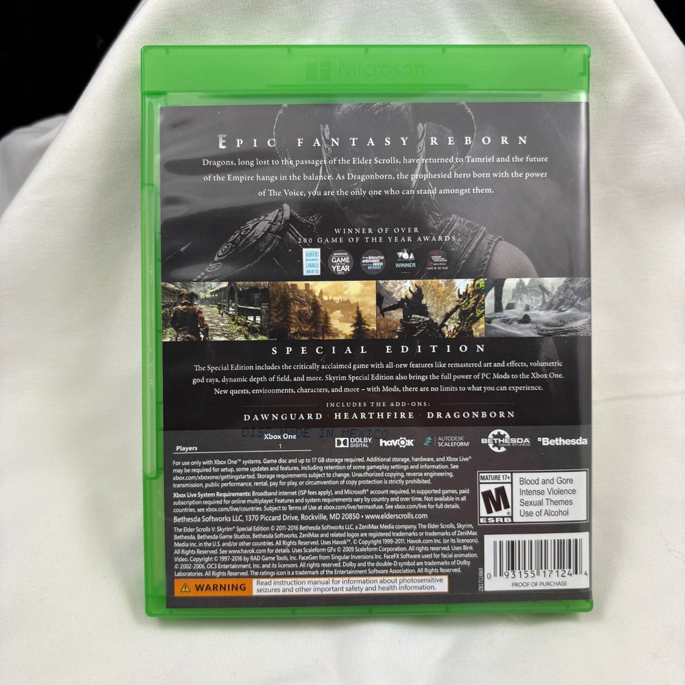 The Elder Scrolls V Skyrom Special Edition CASE ONLY NO GAME w/MAP