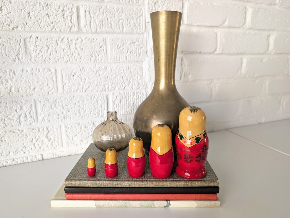Vintage Nesting Dolls | Floral Matryoshka | Stacking Dolls