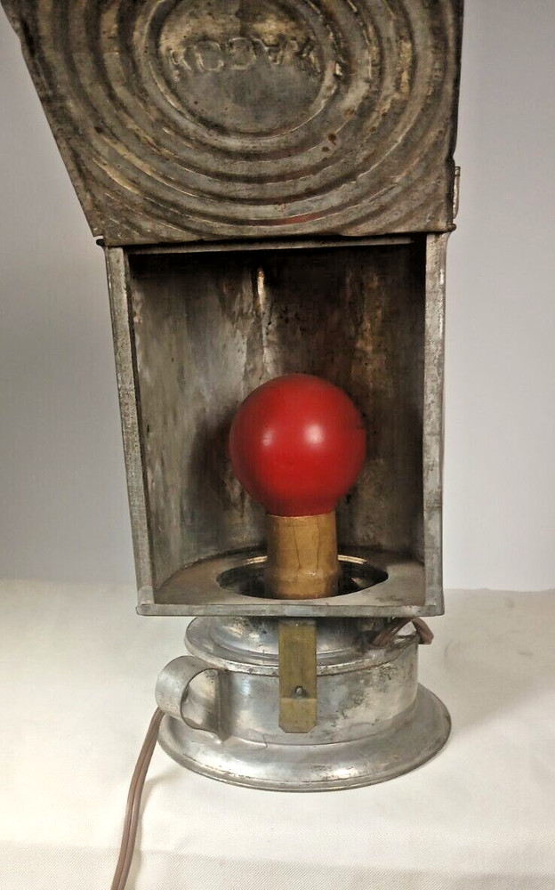 Antique Kodak Dark Room Light Lantern Electrified