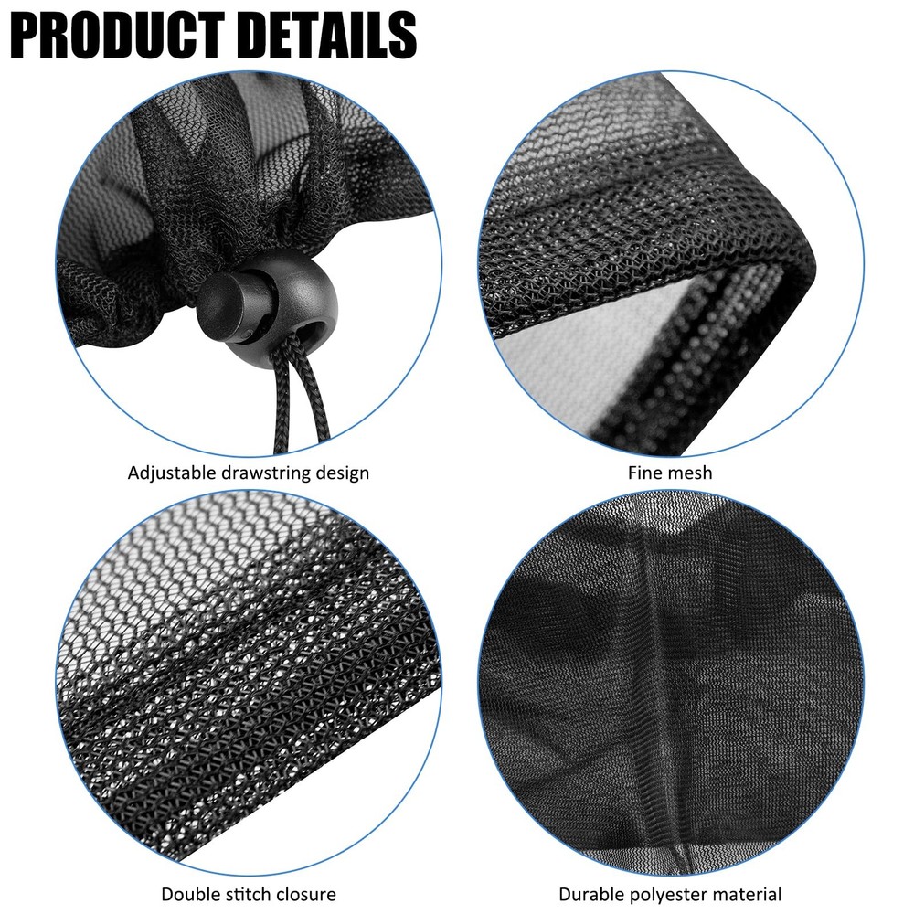 4 Pcs Mesh Cover for Rain Barrels with Drawstring, Rain Barrel Netting Screen