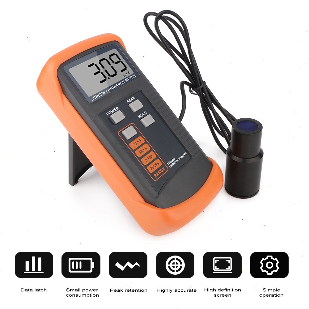 Handheld Screen Luminance Meter with Range 0.01-39990cd/m² Peak Value Latching