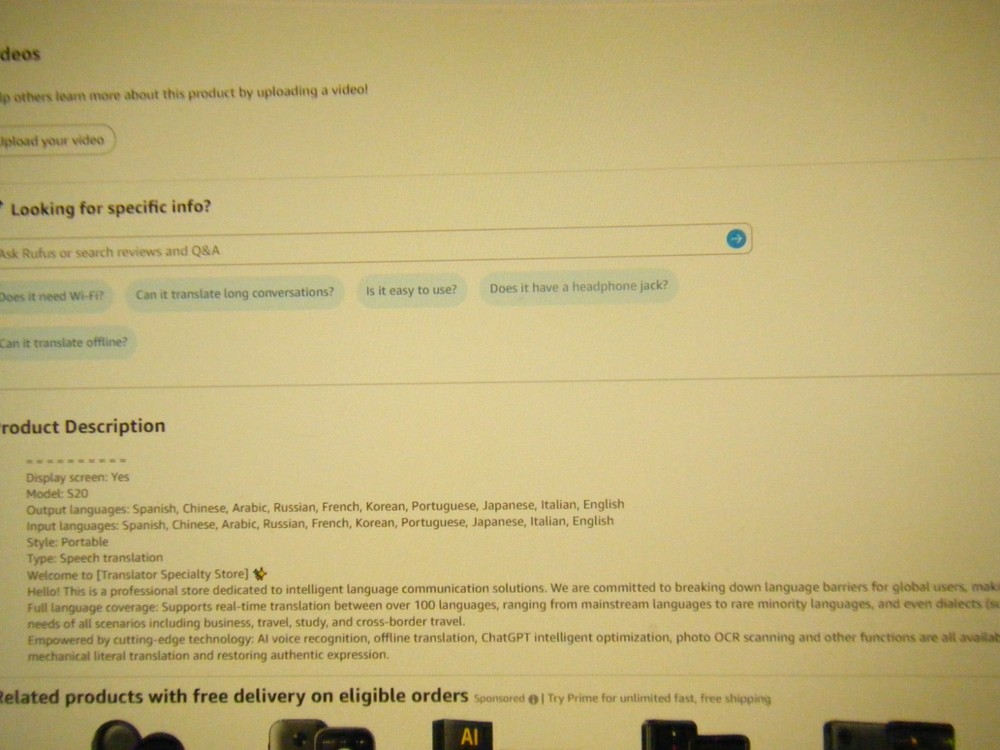 Ai Translator Smart Language Translator Device, Real-Time with 139 Languages