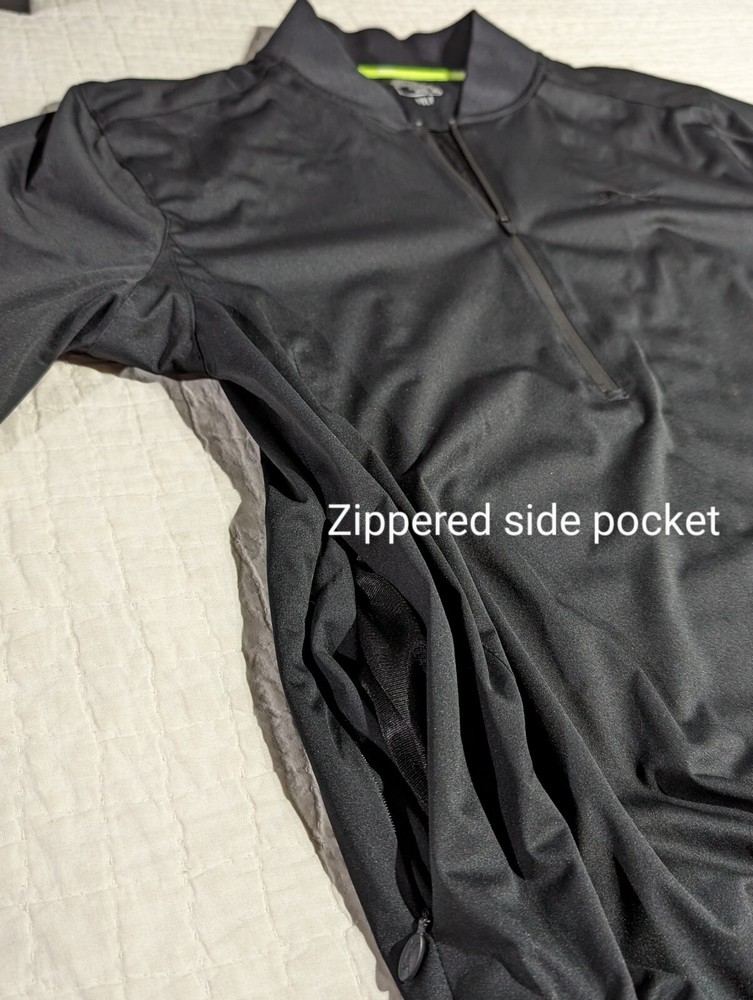 Slazenger Golf Pullover Mens Sz M Medium Vented Lightweight 1/2 Zip Jacket Black