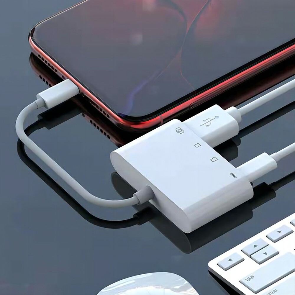 Portable 4 in 1 USB Camera SD TF Card Reader Adapter For iPhone iPod iPad IOS 13