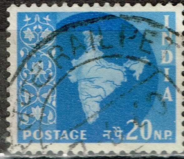 India Country Map stamp 1949