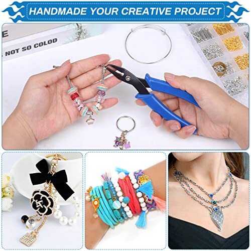 Split Ring Pliers for Jewelry Making, Split Jump Ring Opener Tool Keychain