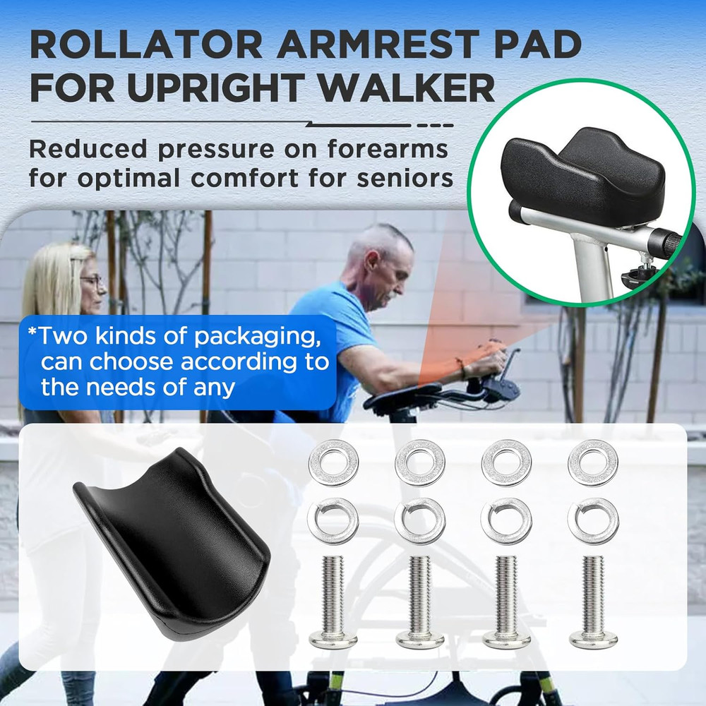 Rollator Armrest Pad, Universal Rollator Arm Rest Attachment, Soft and Comfortab