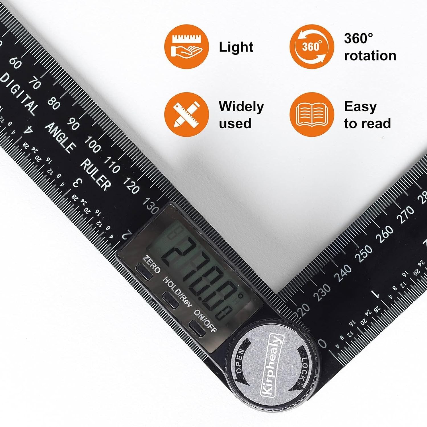 Digital Angle Finder Protractor, 7inch 200mm Gauge Professional Black