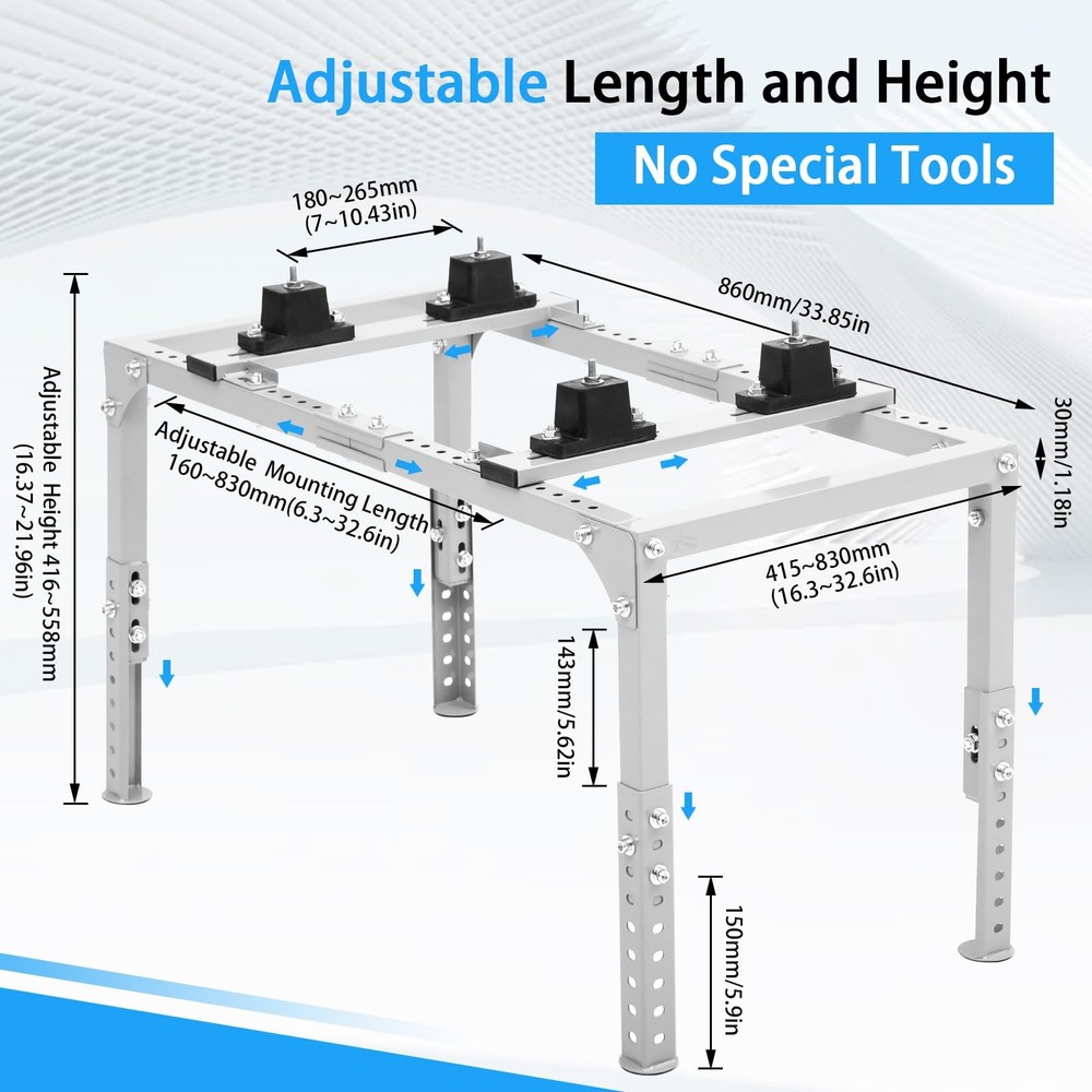 TOPTGO Mini Split Ground Stand, Heavy Duty Adjustable Mini Split Stand Suppor...