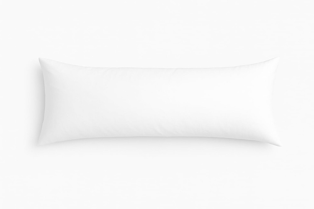 Cotton Stich Body Pillowcase 20x72 White Solid Zipper Closer 600 Thread Count...