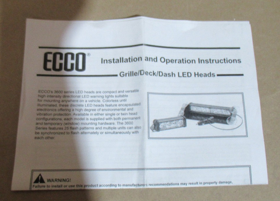 ECCO 3611B BLUE DIRECTIONAL LED GRILLE/DECK/DASH MOUNT LIGHT