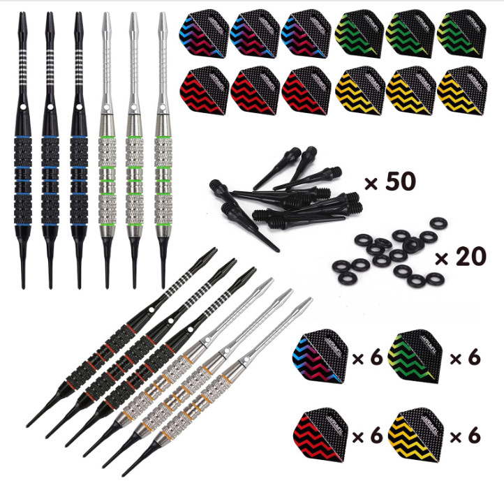 Darts Plastic Tip,Professional Soft Tip Darts Set for Electronic Dartboard 12Pcs