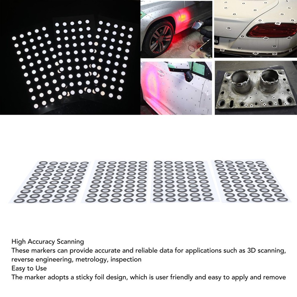 500Pcs Scanning Marker 6mm ID 10mm OD Reference Point Diffuse Reflection Part
