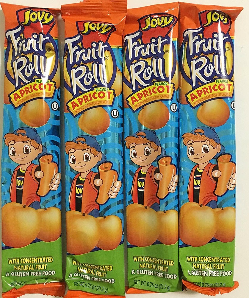 Jovy Fruit Roll Snacks -Apricot (16 Packets per Order) - Perfect for Snacks