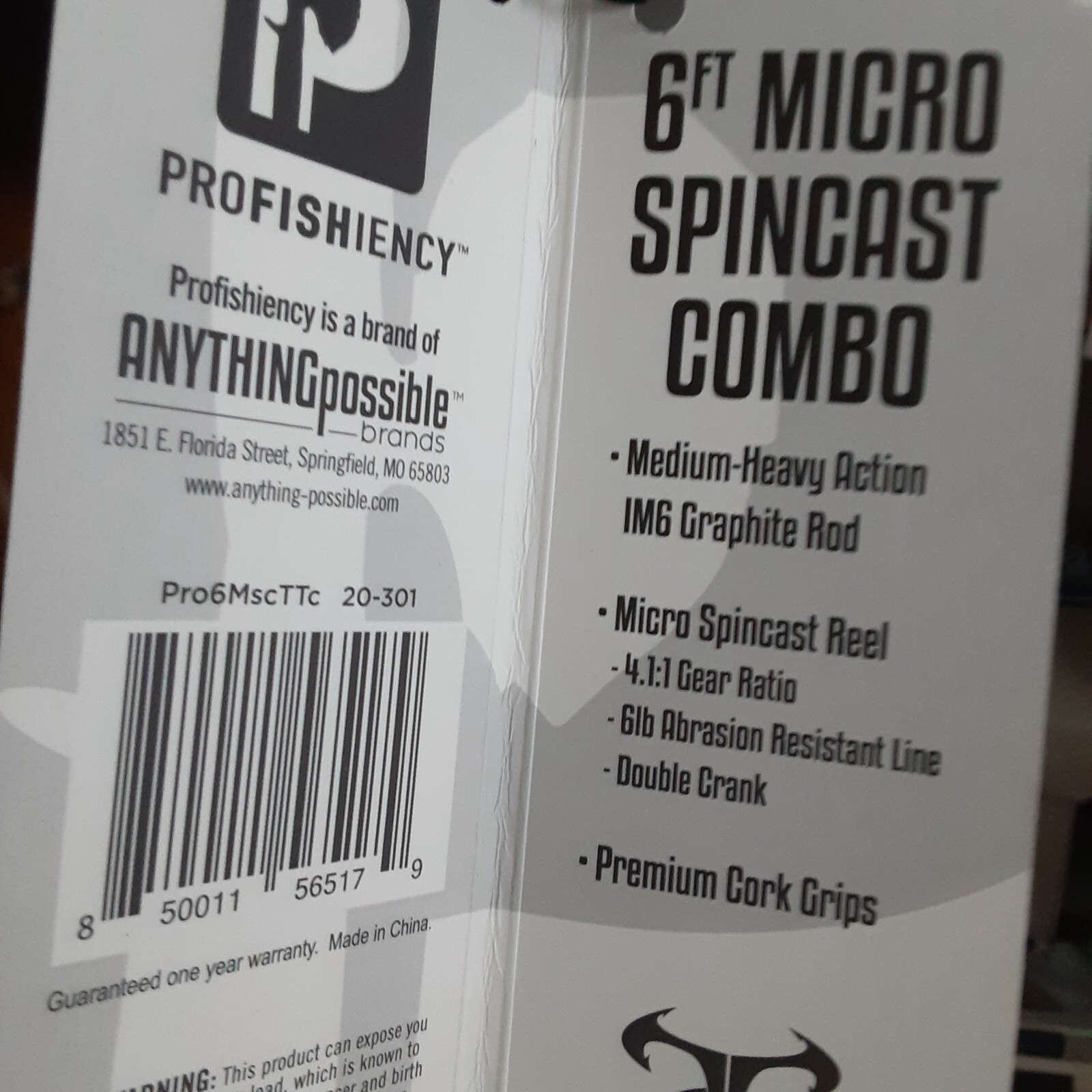 LOT OF 3 PROFISHIENCY CAMO SPINCAST MICRO REEL 6-FOOT / 2-PIECE ROD MED HEAVY