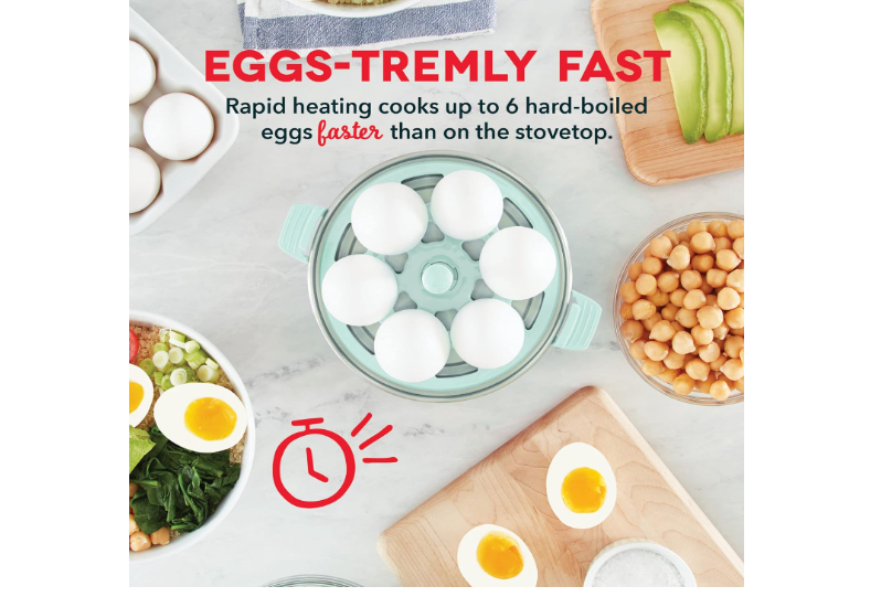 Rapid egg cooker, 6 Egg Capacity Electric, Hard Boiled Pouched Scrambled