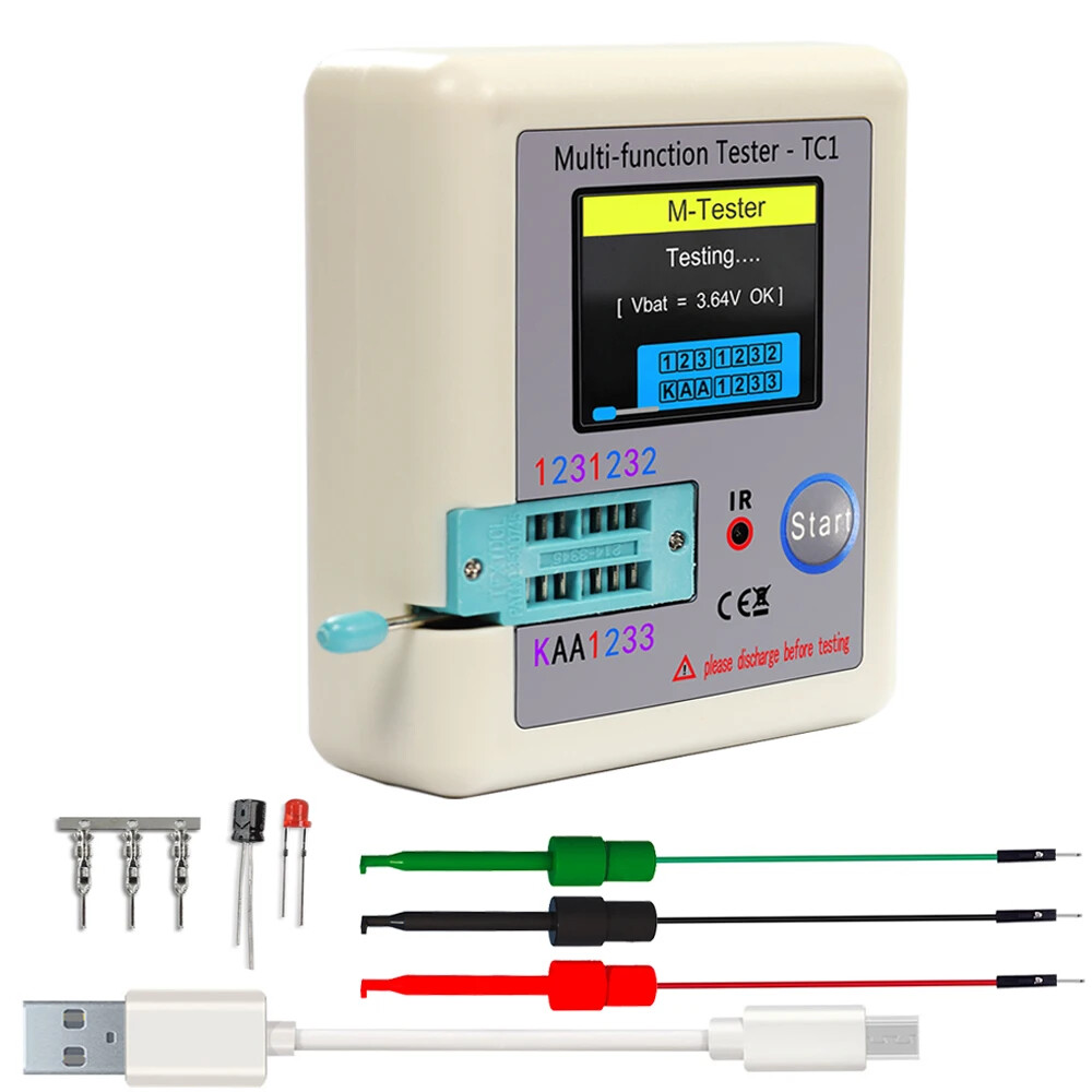 1.8" TFT LCD Display Multimeter Transistor Diode Triode Capacitor Resistor Meter