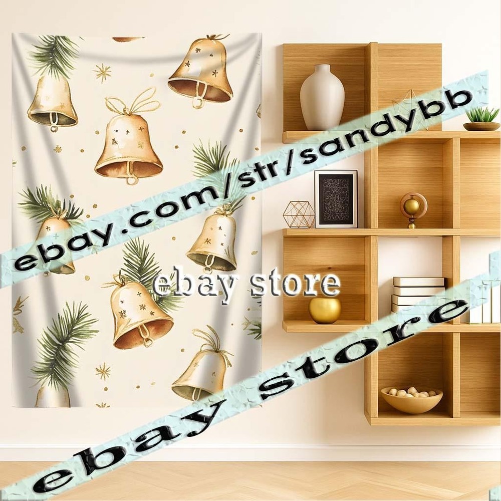Festive Bells Pattern elegant simple subtle tapestry 39X59 in