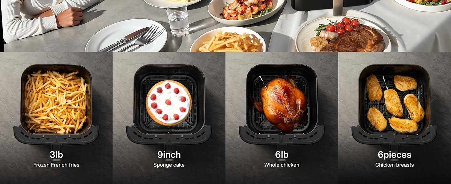 Typhur Sync 8 Quart AI Smart Air Fryer w/ Built-in Wireless Meat Thermometer