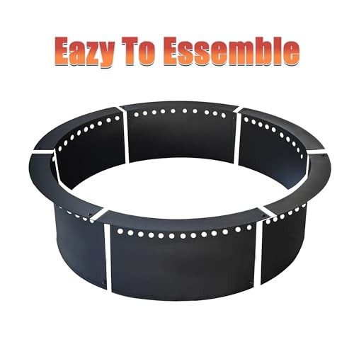 48" Smokeless Fire Pit Ring - Solid Steel Insert for DIY Outdoor Fire Pits, Pati