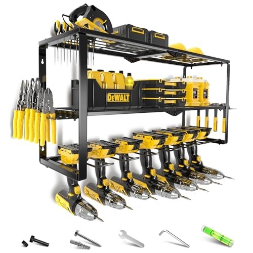 Large Power Tool Organizer Wall Mount,3 Layer Heavy Duty Tool Storage Rack