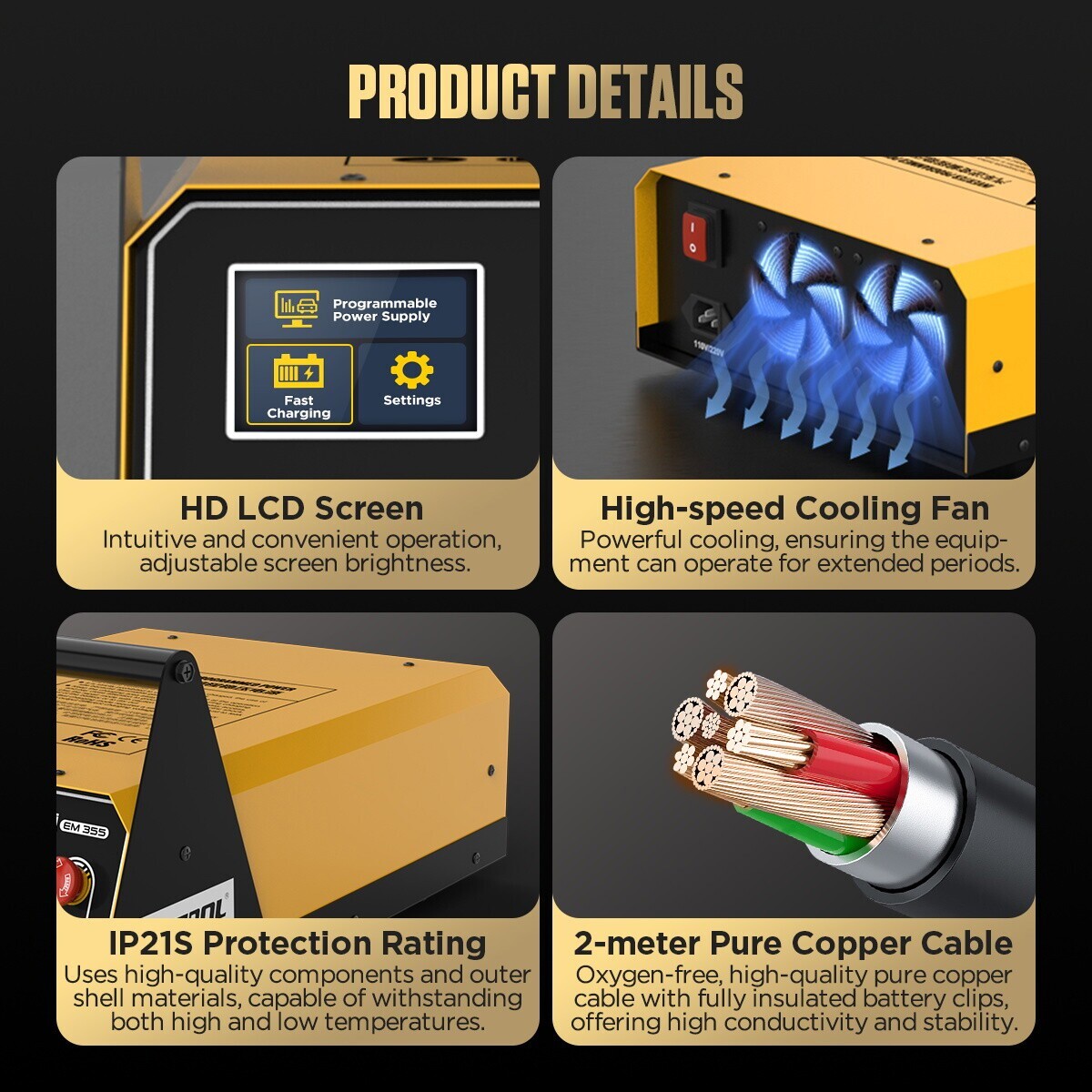 Flash Reprogramming Power Supply 120A Car Battery Charger Adjustable Voltage