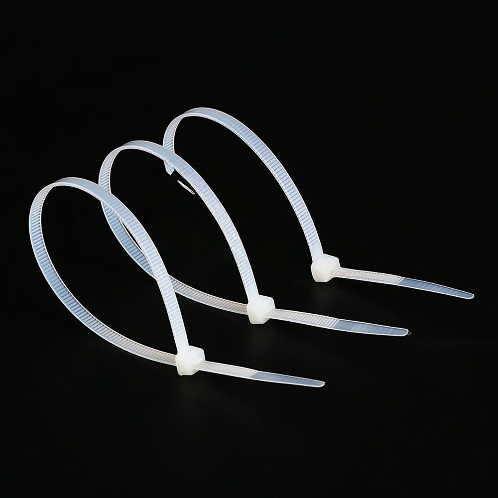 Cable Ties Self-locking Wraps Wire Cord White Strong Nylon Tie 3/4mm assorted