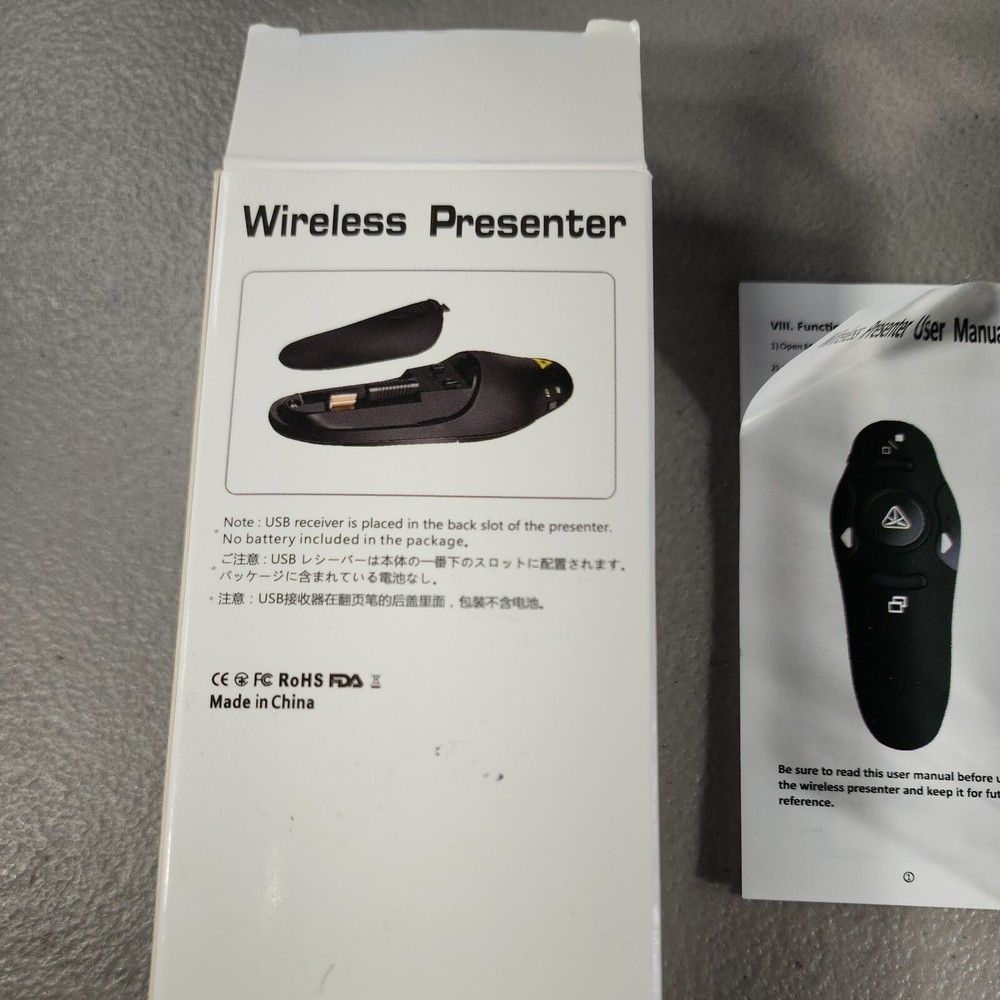 Wireless Presenter Remote Presentation USB Control. 2.4GHz D100 Ergonomic