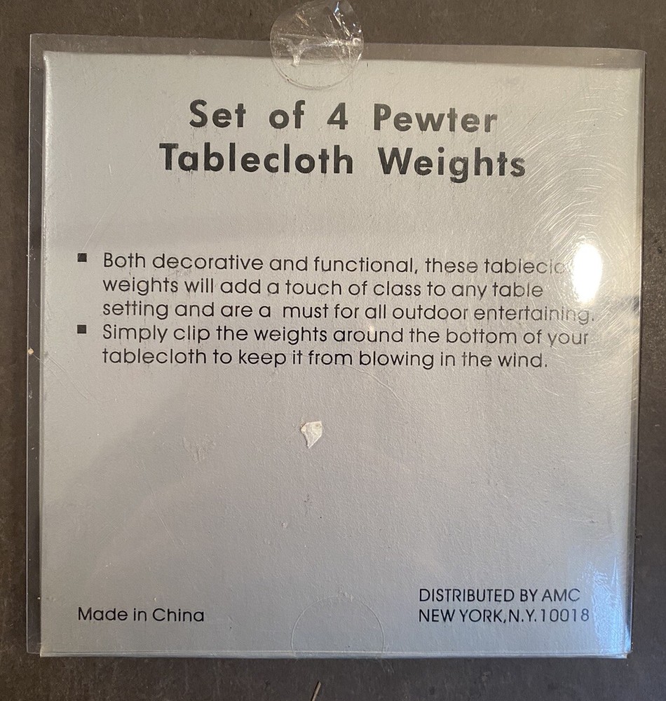 VINTAGE PEWTER TABLECLOTH LADYBUG WEIGHTS