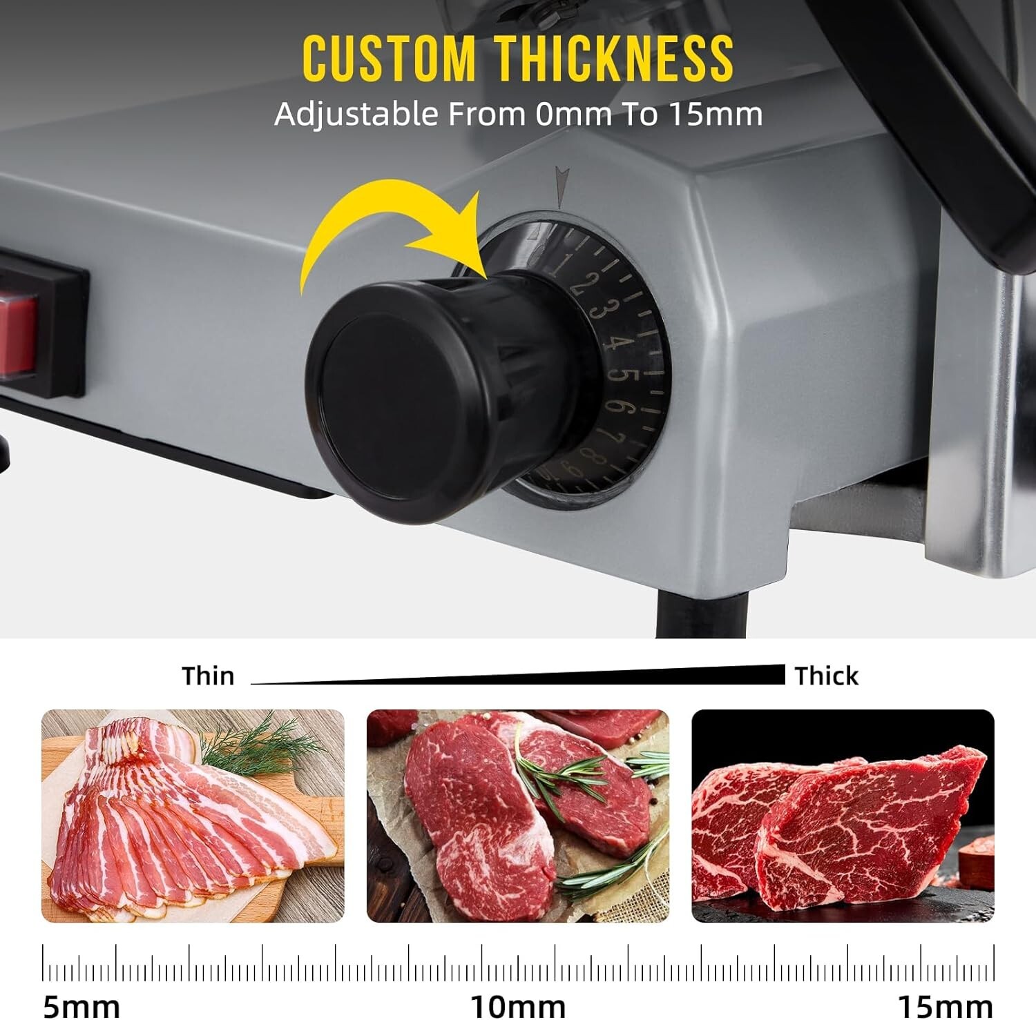 Commercial 8" Electric Meat Slicer Blade Food Slicer Cutter 210W With Child Lock