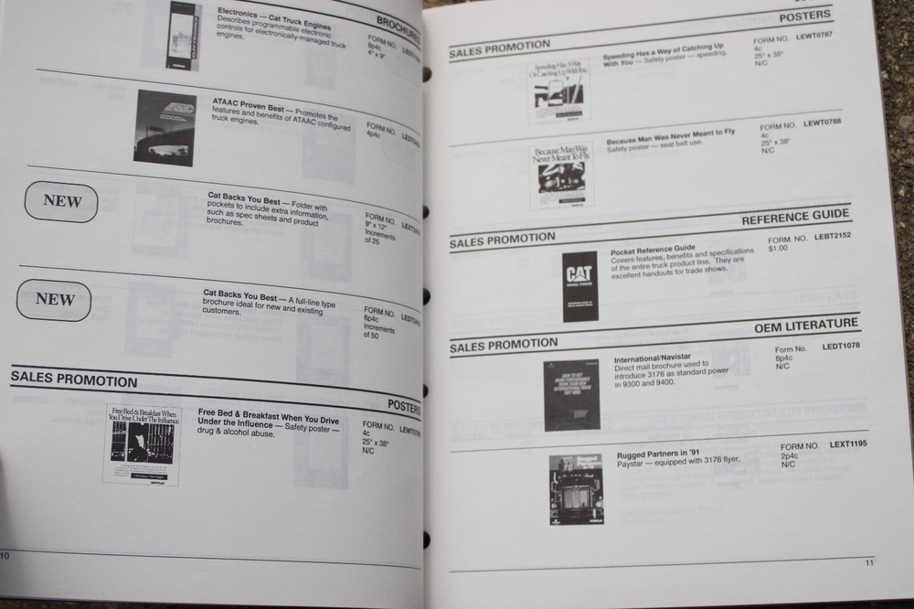 1993 Caterpillar Tractor Engine Division Advertising Training Directory Catalog