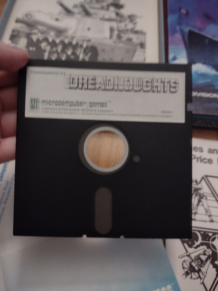Commodore 64 Software 1985 Dreadnoughts Computer Vintage Disk Game Rare