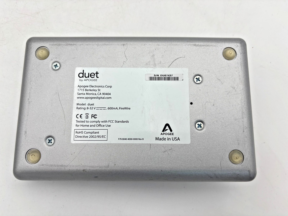 Apogee Duet FireWire Audio Interface w/ Breakout Cables - TESTED