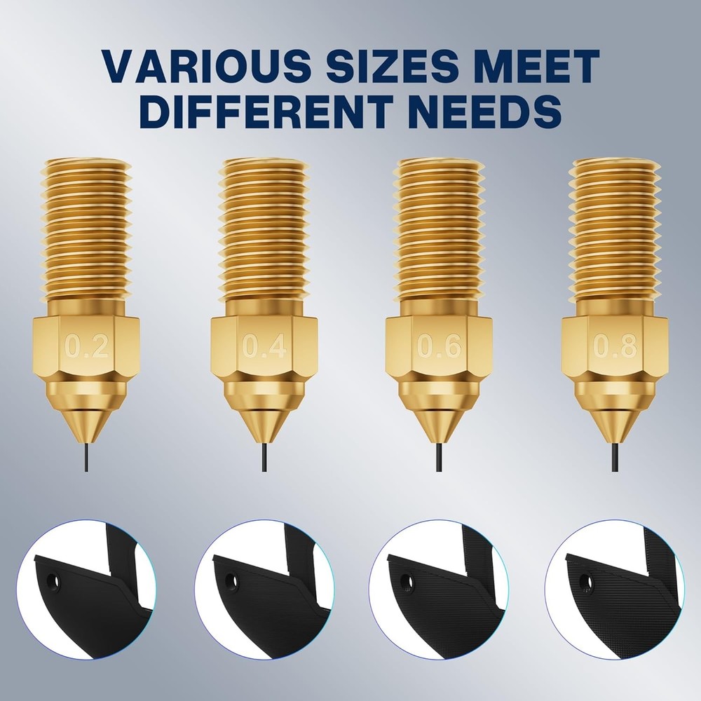12-Piece Brass 3D Printer Nozzle Set