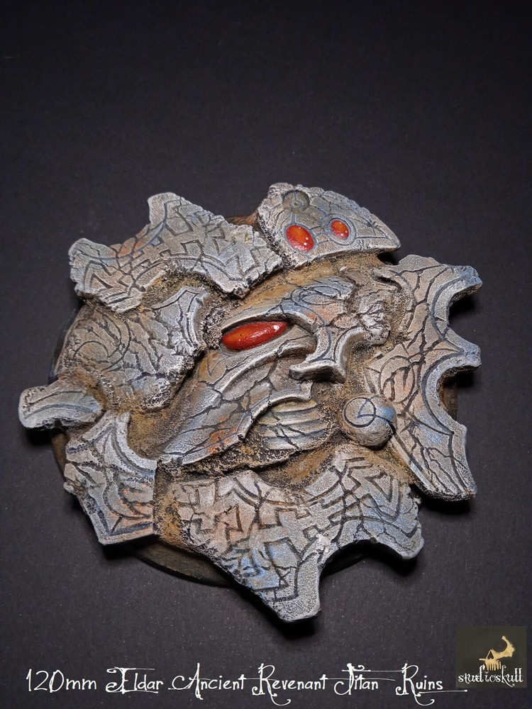 120MM ROUND BASE TERRAIN SCENERY ELDAR RUINS REVENANT TITAN