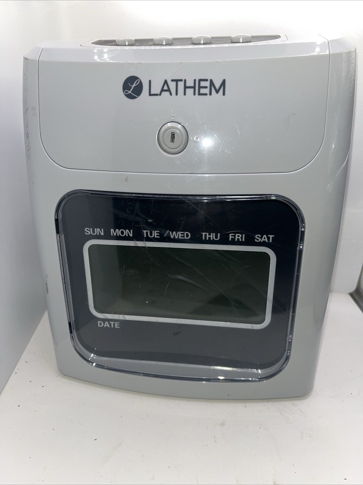 Lathem 400E Top Feed Electronic Time Clock Missing Accessories