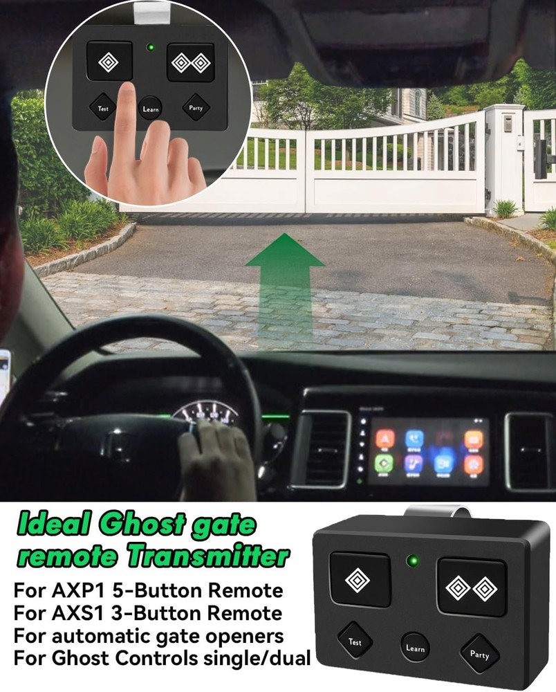 For Ghost Control AXP1 AXS1 Ghost Gate Opener Remote Transmitter 5-Button 3-B