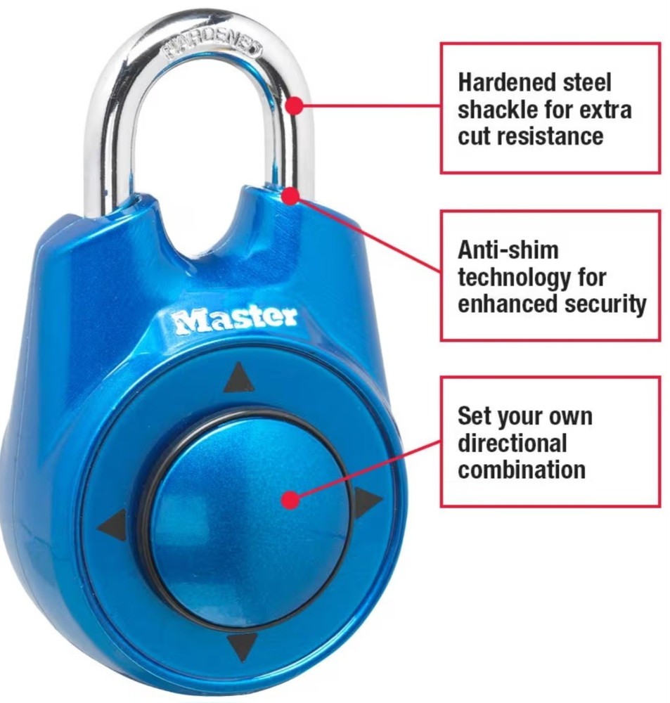 Master Lock Speed Dial Resettable Combination 1500iD Directional Movement RED