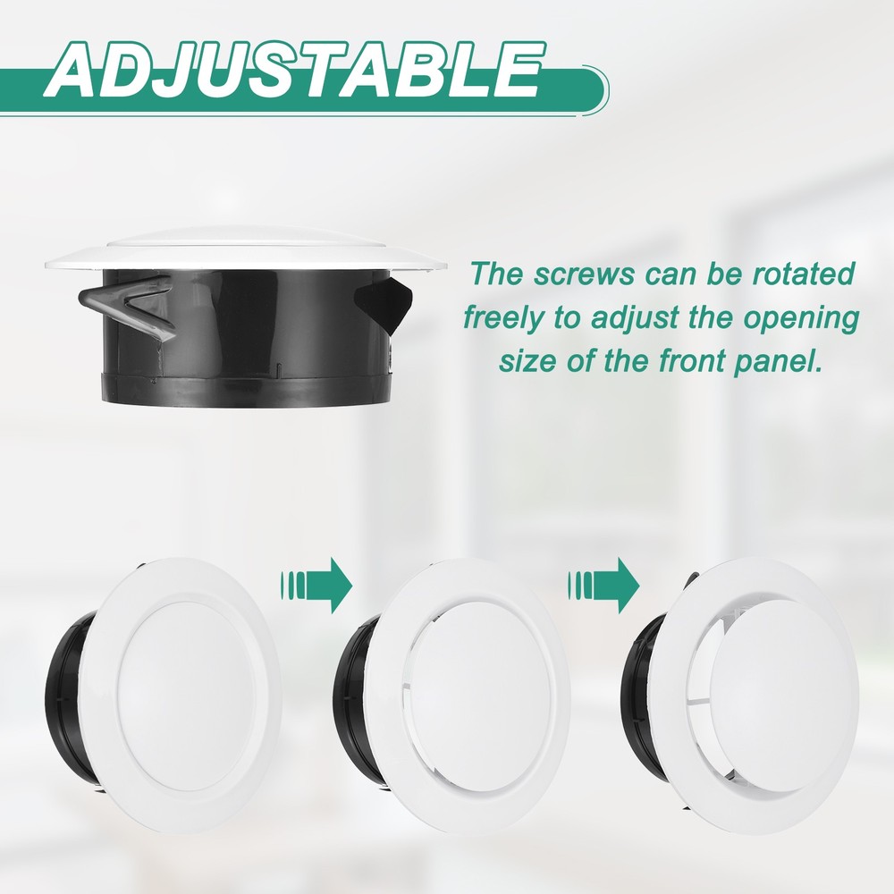 Soffit Vent 6" ABS Adjustable Round Vent Cover