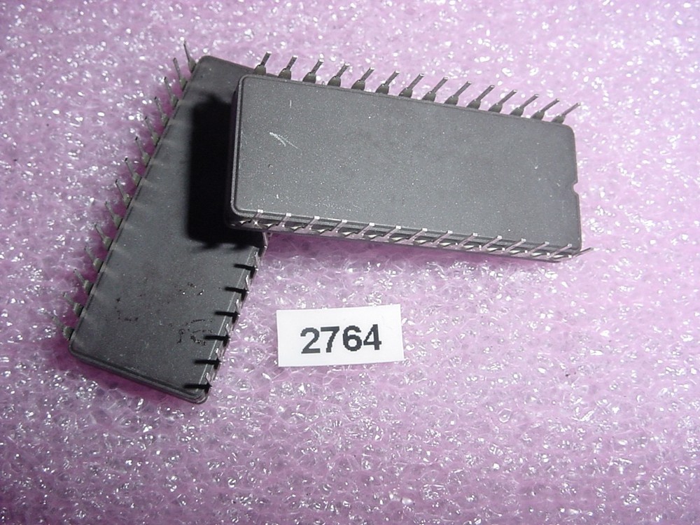 D 2764, E prom, 2 Pcs, 28 Pin, Cleaned, Erased, Blank Checked, Quick Safe Ship!