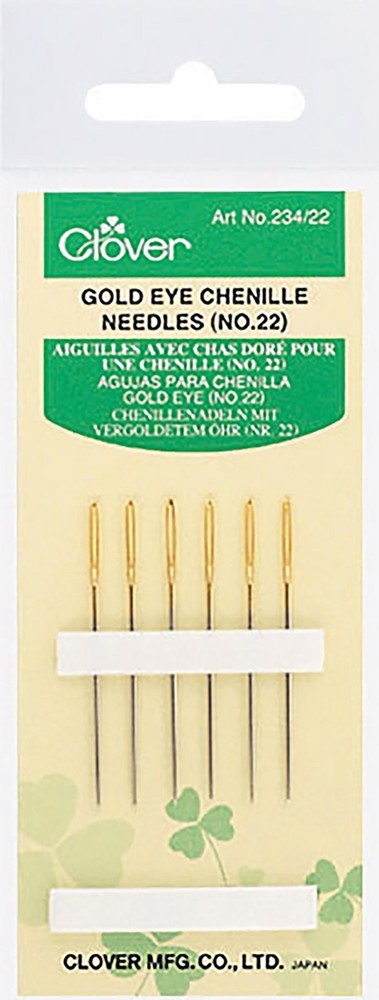 Clover Gold Eye Chenille Needles Size 22 6/Pkg