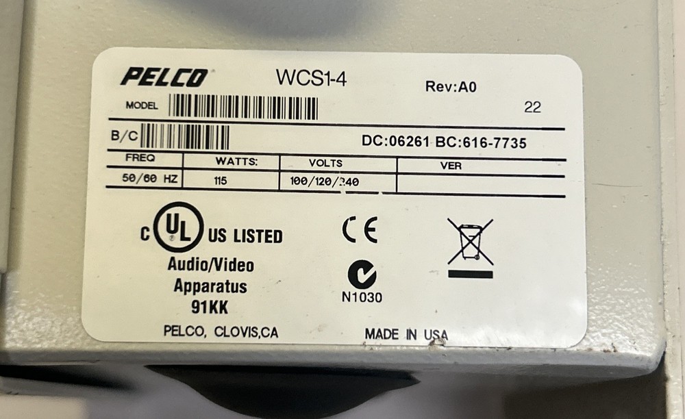 PELCO,WCS1-4,SECURITY CAMERA POWER SUPPLY
