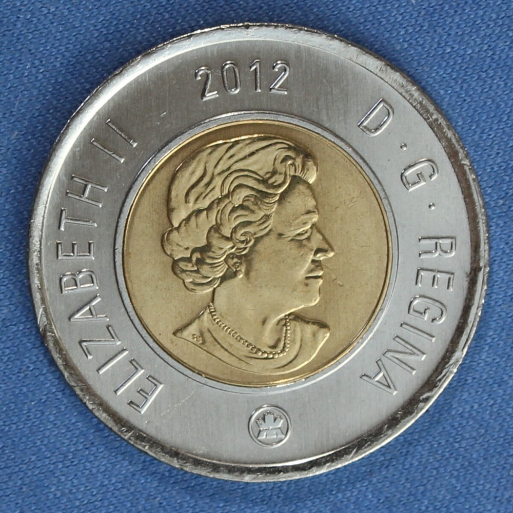 Canada 2012 Toonie 2$ from a Mint Roll (Normal Reverse) - Old Style No Security