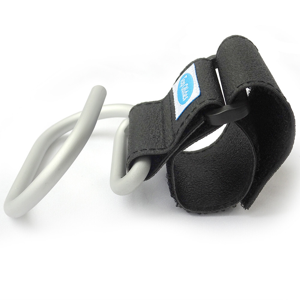 Jumbo Swirly Hook for Strollers/Walkers, Silver/Black
