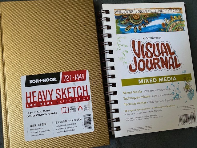 2sketch book &mixed media same picture