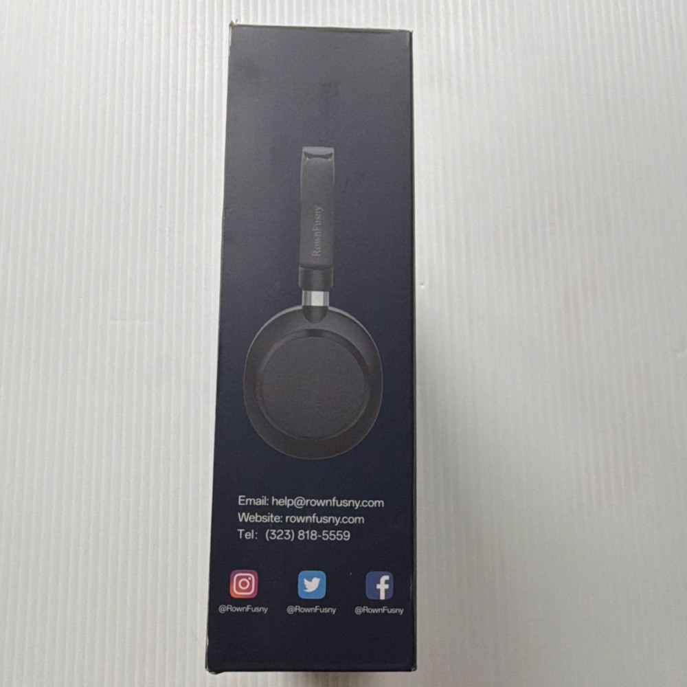 RownFusny R02U Bluetooth Headset Black Ear-Cup Wireless w/ Mic, Volume Control